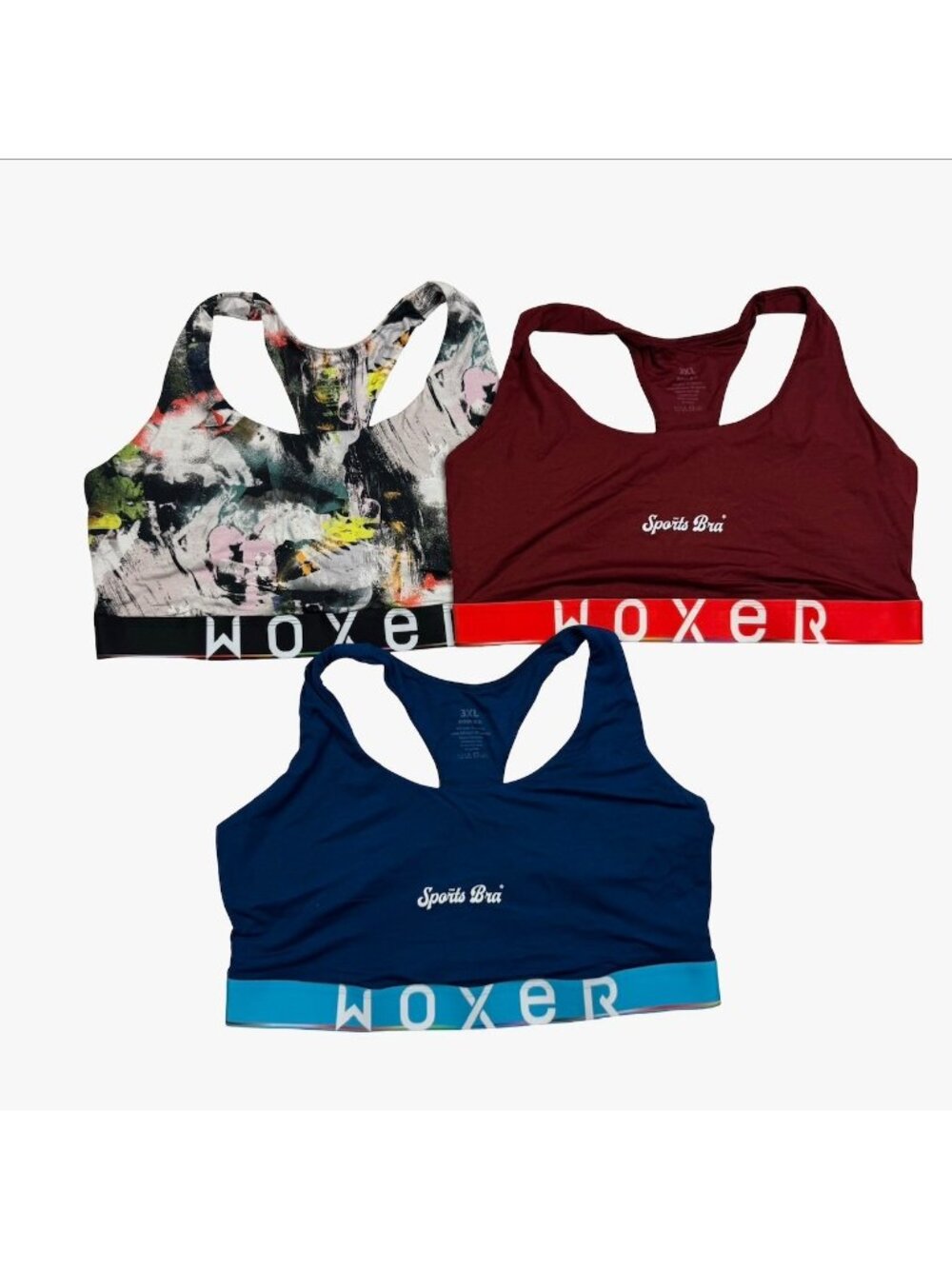 NEW Woxer Boss 2.0 Womens Pride Sports Bra Activewear Top • 3XL • Lot of 3